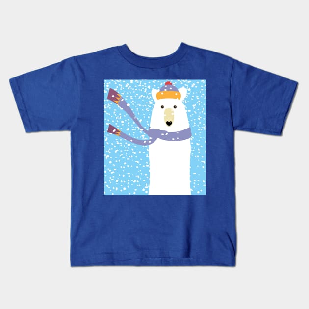 BLACK BEAR IN BLIZZARD Kids T-Shirt by JeanGregoryEvans1